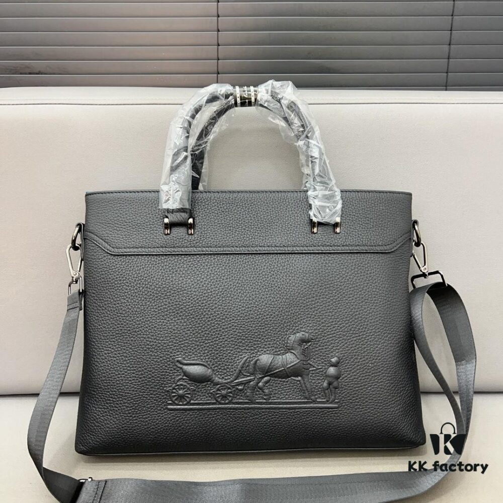 692f16875464a31cf521a5bb Hermès Men's Embossed Calfskin Briefcase, Casual Handheld Laptop Bag