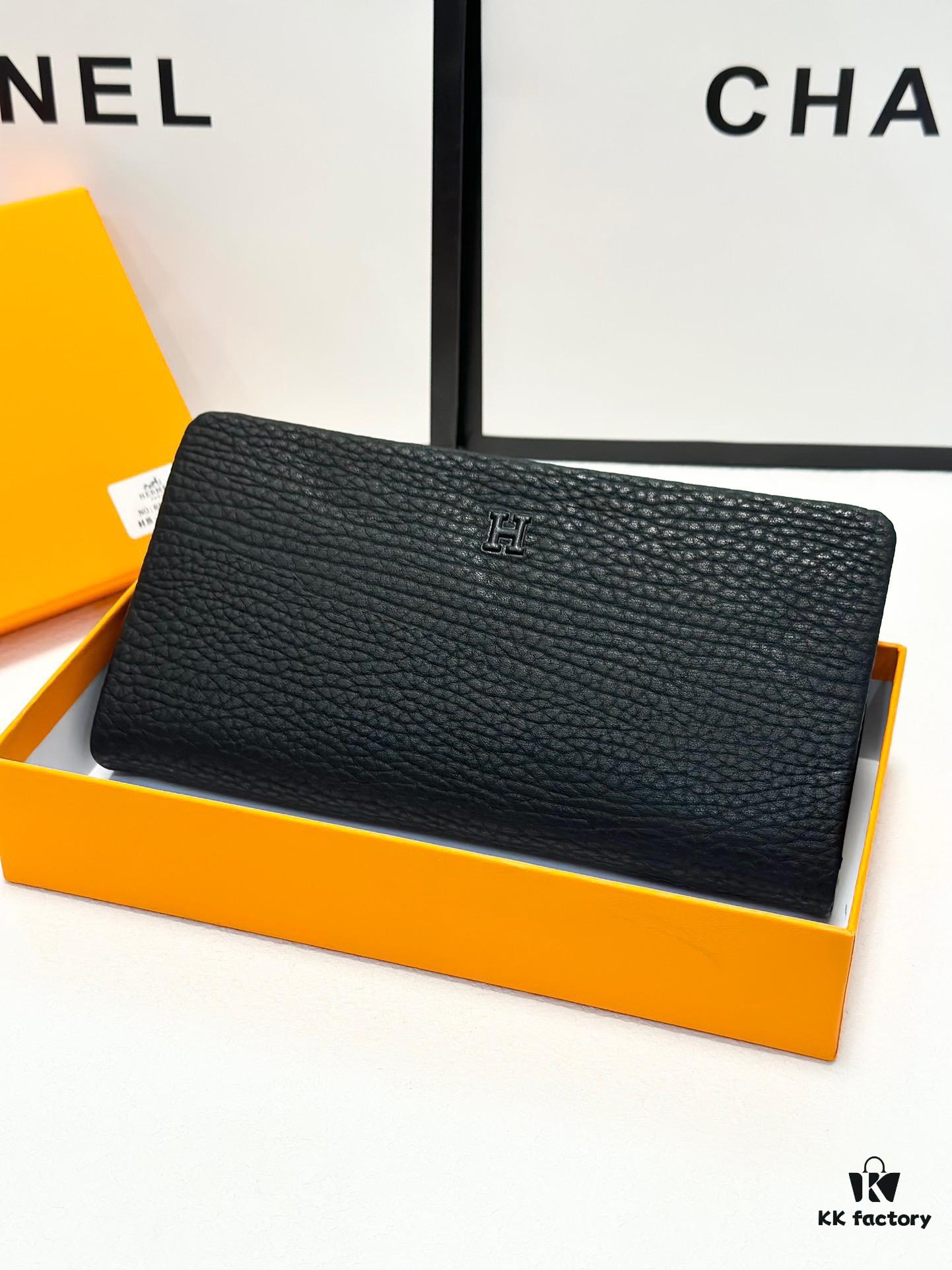 692f168c5464a31cf521a5c2 Hermès New Arrival Men's Small Clutch Wallet, Top-Grade Calfskin Leather, Black, 20x10