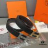 692f16b45464a31cf521a615 Hermès Men's Leather Belt with Steel Buckle and Printed Eyelets, Classic Design, Two Colors Available
