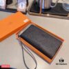 692f16c55464a31cf521a636 Hermès New Arrival Men's Small Clutch Wallet in Black, 20x10, Top-Grade Calfskin