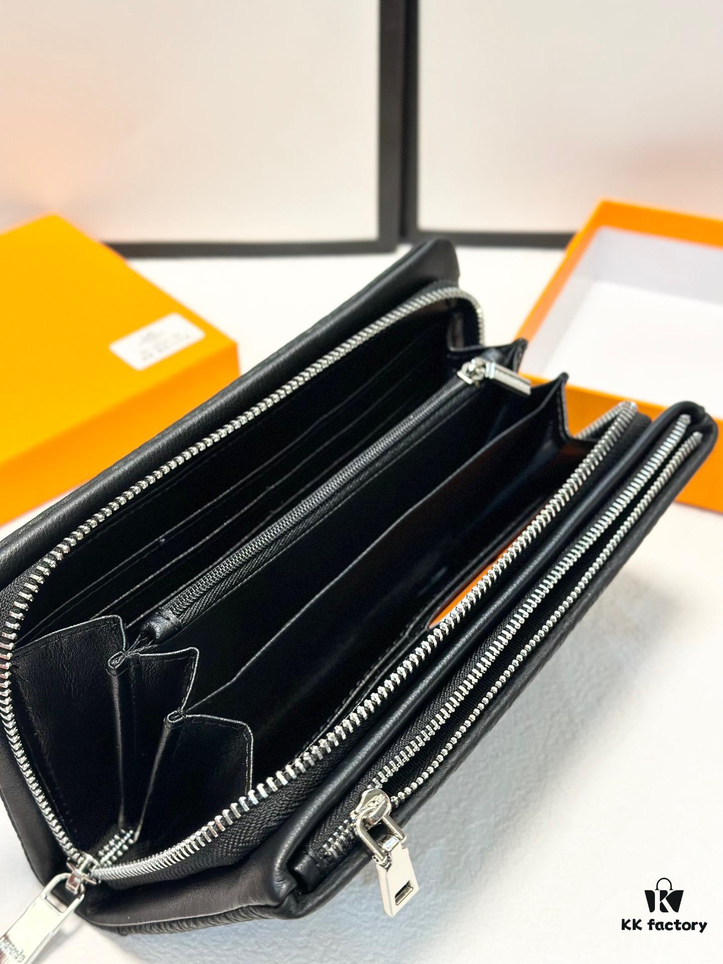 692f16d95464a31cf521a656 Hermès New Arrival Men's Small Clutch Wallet, Black, 20x10, Top-Grade Calfskin Leather