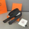 692f16f55464a31cf521a67f Hermès Men's Leather Belt with Steel Buckle and Printed Eyelet, Classic Style, Two Colors Available
