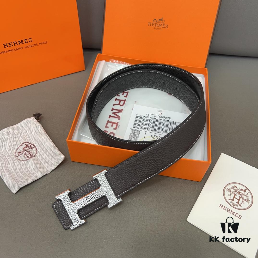 692f16f55464a31cf521a680 Hermès Men's Classic Leather Belt in Cowhide - Two Colors Available with High-Quality Alloy Buckle