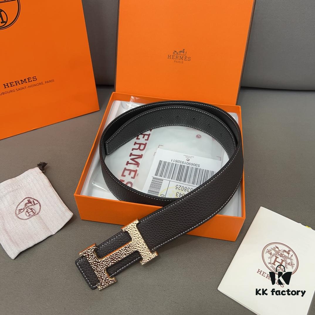 692f16f65464a31cf521a681 Hermès Men's Classic Leather Belt in Cowhide - Two Colors Available with High-Quality Alloy Buckle