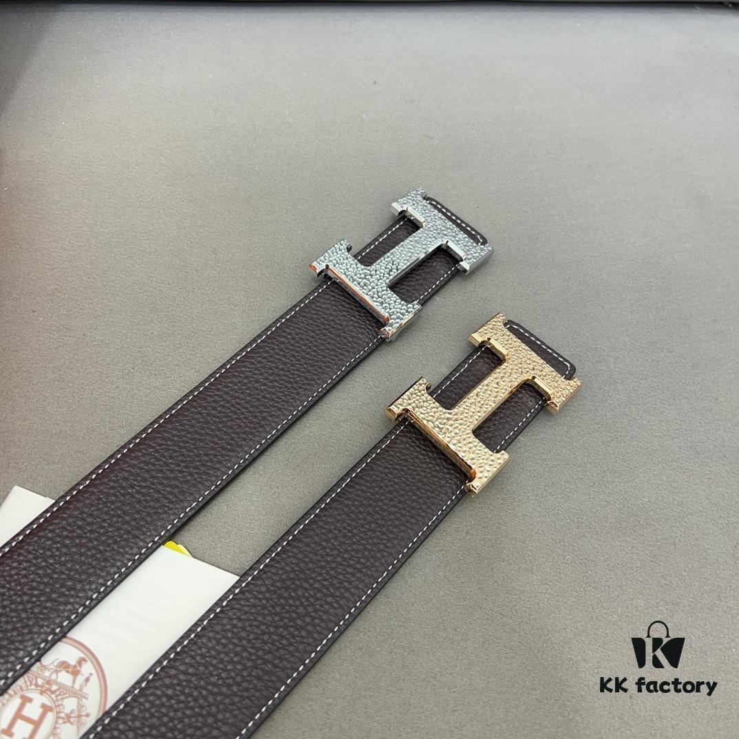 692f16f85464a31cf521a682 Hermès Men's Classic Leather Belt in Cowhide - Two Colors Available with High-Quality Alloy Buckle