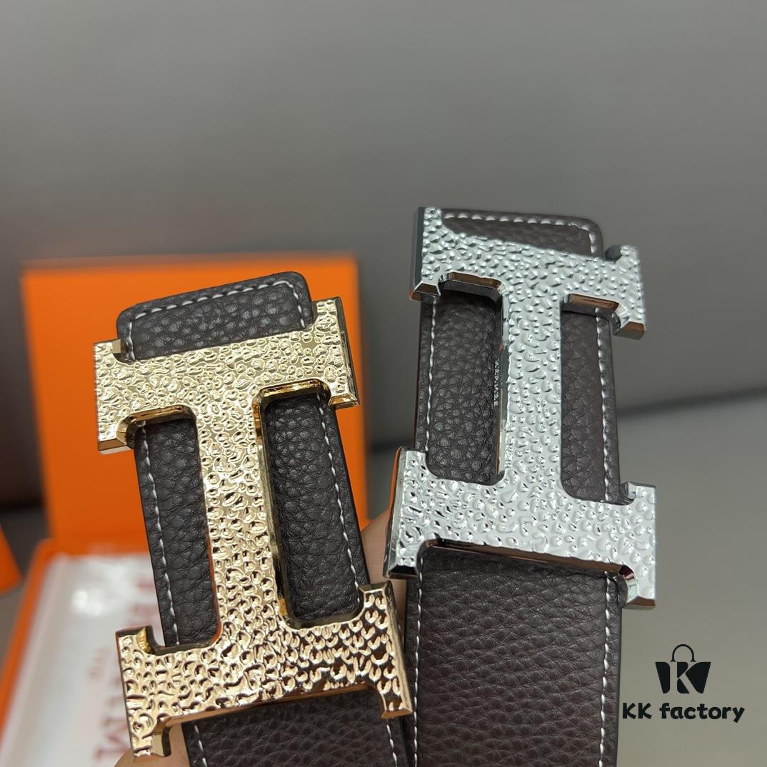 692f16fe5464a31cf521a690 Hermès Men's Classic Leather Belt in Cowhide - Two Colors Available with High-Quality Alloy Buckle