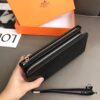 692f17105464a31cf521a6ab Hermès Black Leather Handheld Clutch Bag 21x10 Model 90095