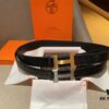 Hermes Men's Leather Belt, 3.5 cm Width