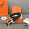692f171d5464a31cf521a6c5 Hermès Men's Leather Belt with Steel Buckle and Printed Eyelet, Classic Style, Two Colors Available