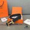 692f171f5464a31cf521a6cb Hermès Men's Leather Belt with Steel Buckle and Printed Eyelet, Classic Style, Two Colors Available