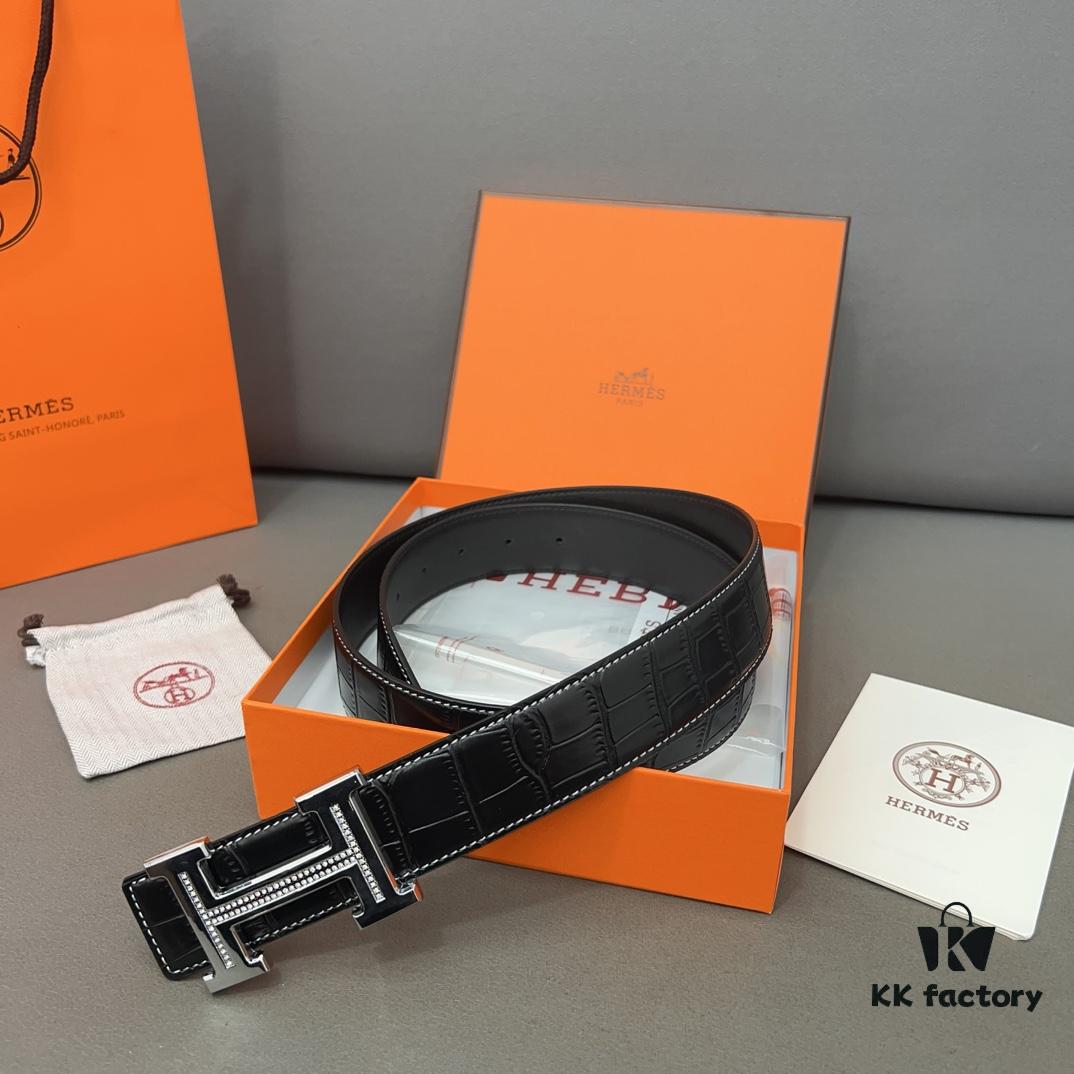 692f17215464a31cf521a6d0 Hermès Men's Classic Leather Belt in Cowhide - Two Colors Available with High-Quality Alloy Buckle