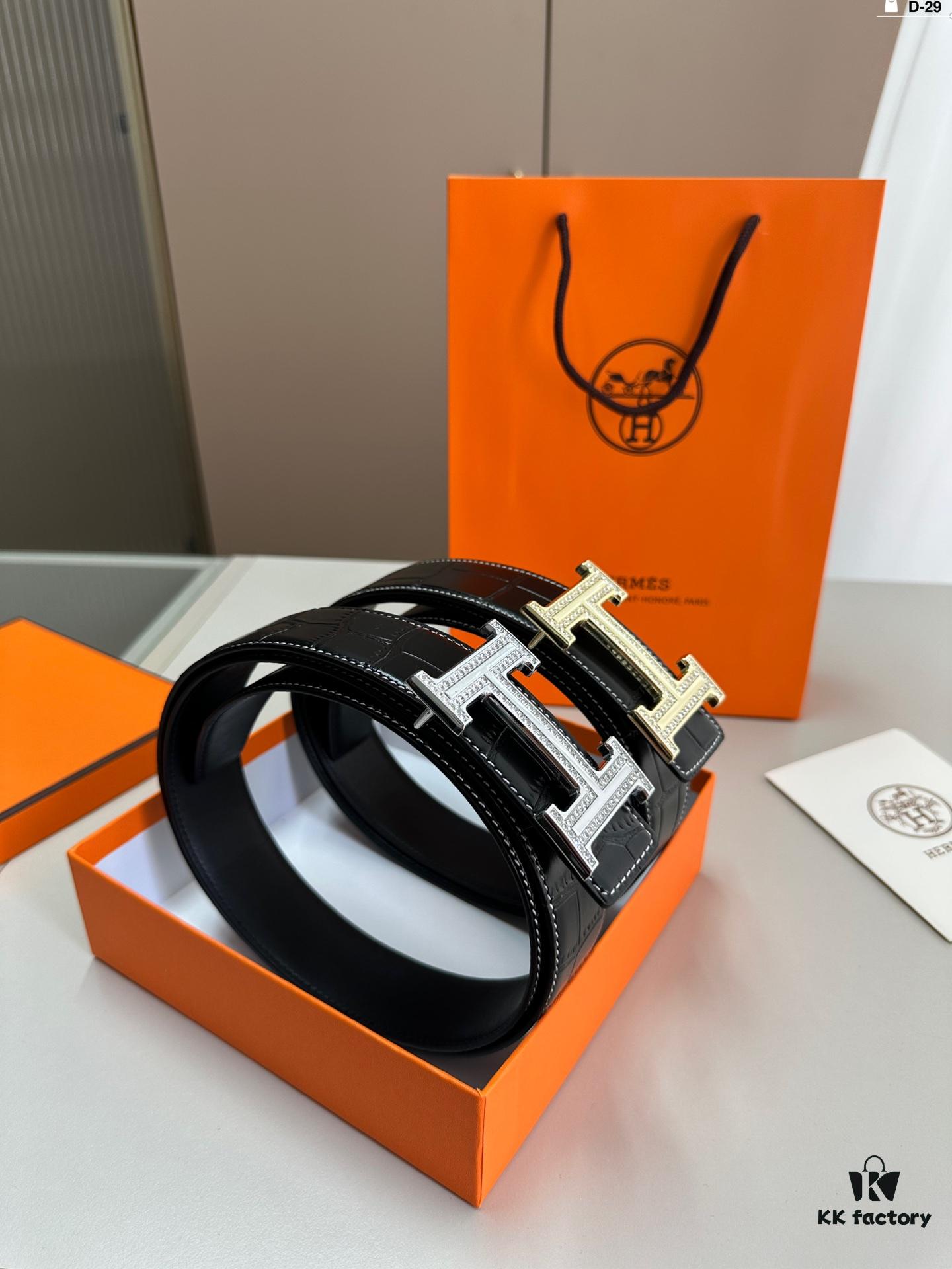 692f17245464a31cf521a6d6 Hermes Men's Leather Belt D-29 with Full Packaging and Tote Bag