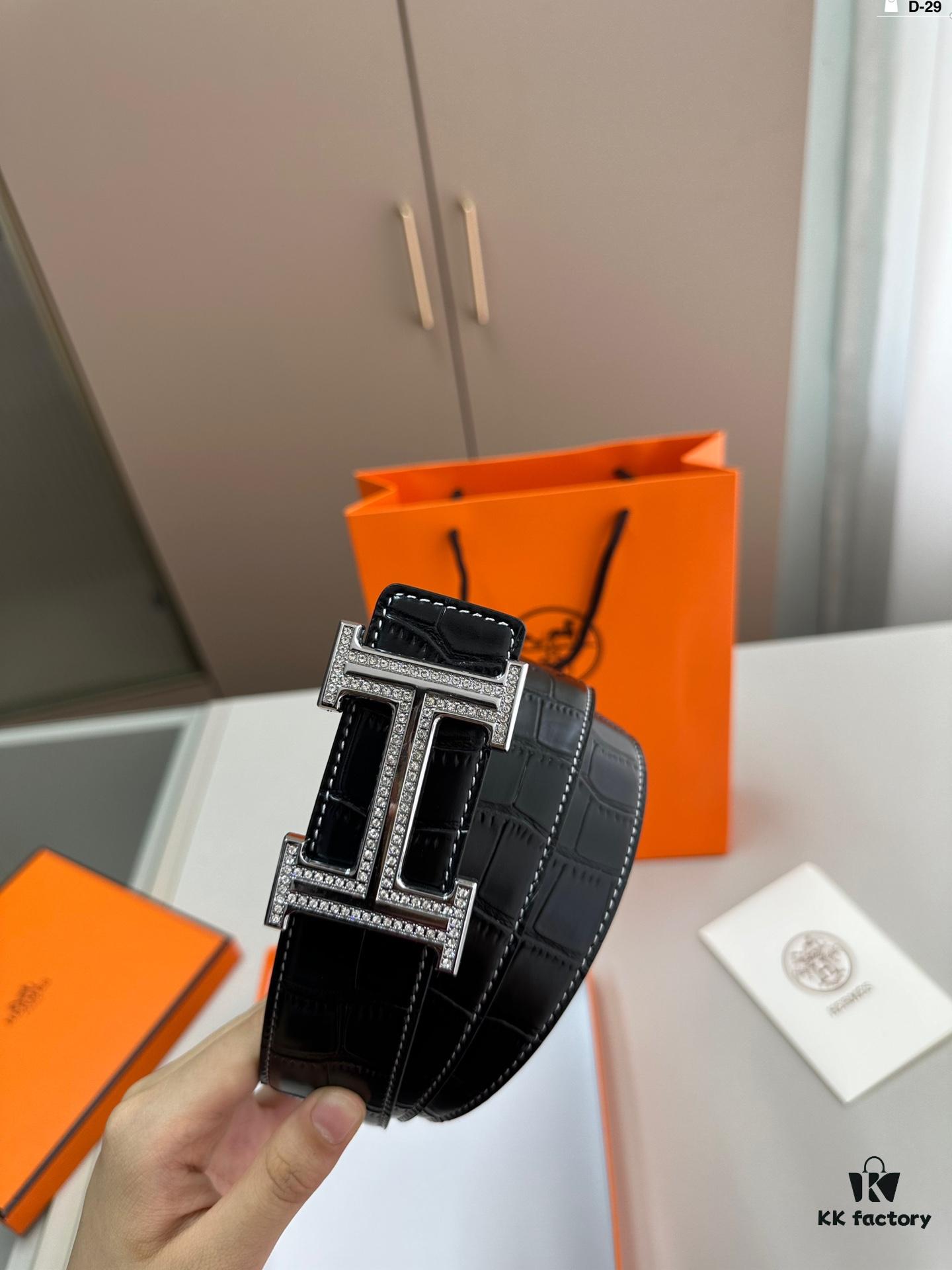 692f17255464a31cf521a6d9 Hermes Men's Leather Belt D-29 with Full Packaging and Tote Bag