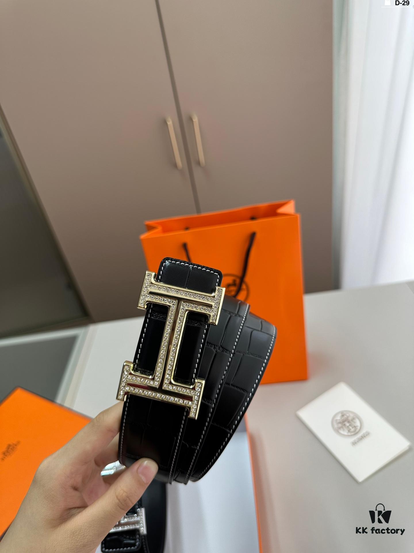 692f17255464a31cf521a6da Hermes Men's Leather Belt D-29 with Full Packaging and Tote Bag