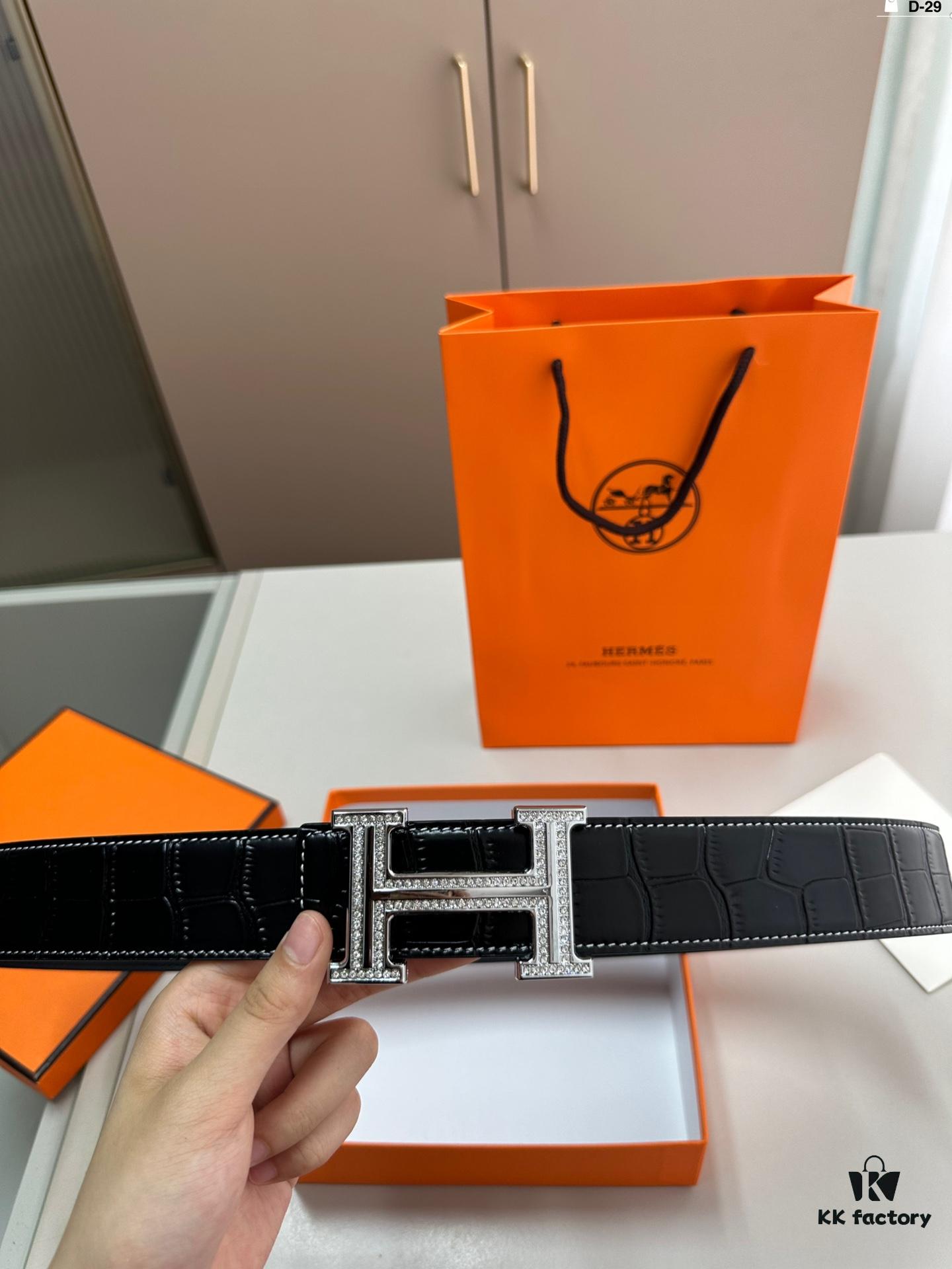 692f17275464a31cf521a6dd Hermes Men's Leather Belt D-29 with Full Packaging and Tote Bag