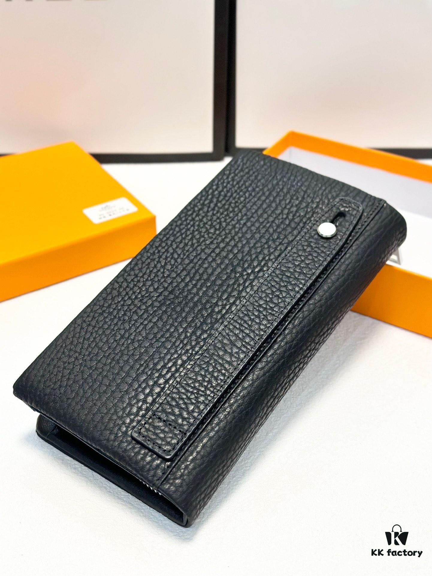 692f17295464a31cf521a6e0 Hermès New Men's Small Clutch Wallet, Black, 20x10, Top-Grade Cowhide