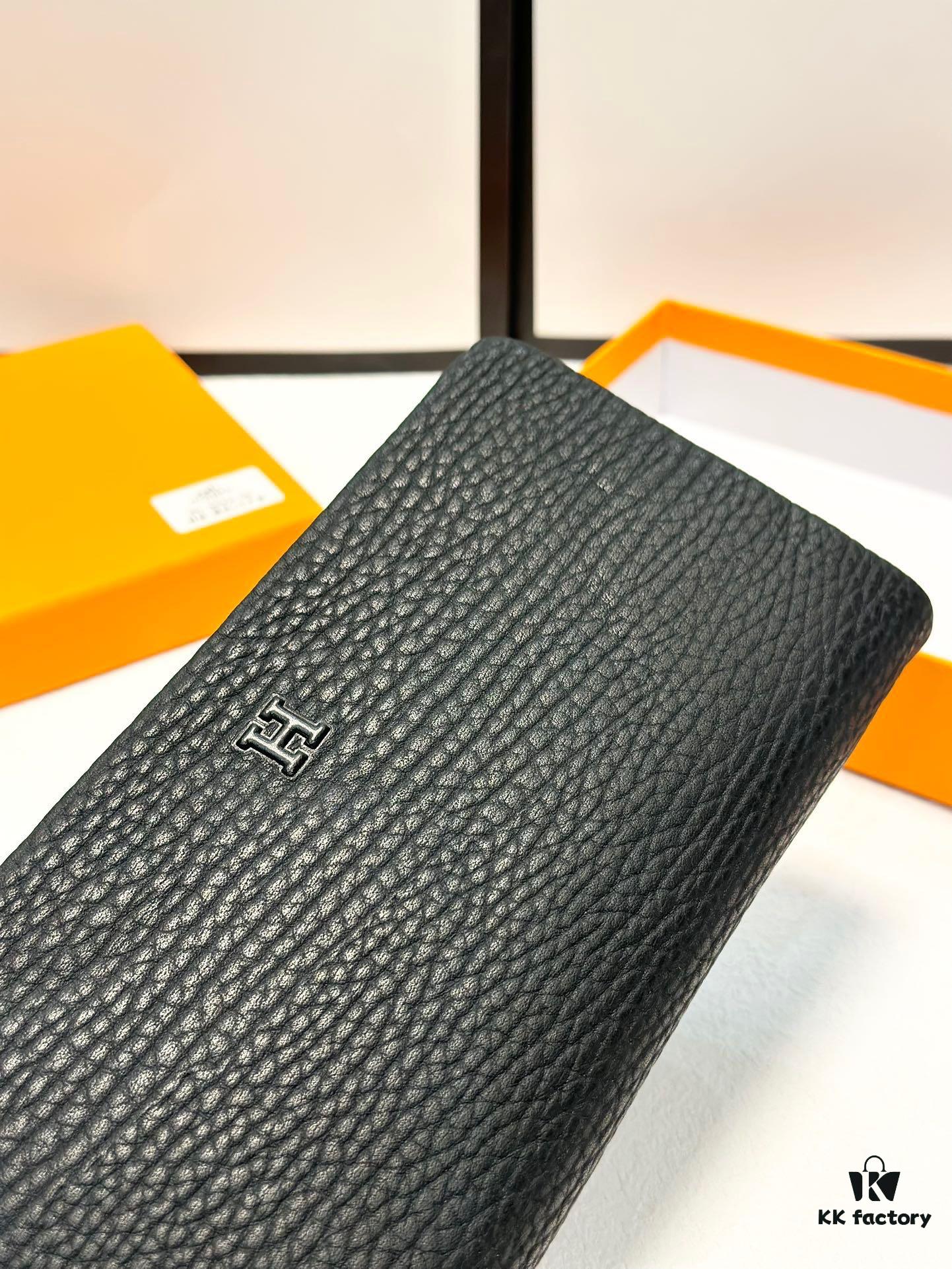 692f172b5464a31cf521a6e2 Hermès New Men's Small Clutch Wallet, Black, 20x10, Top-Grade Cowhide
