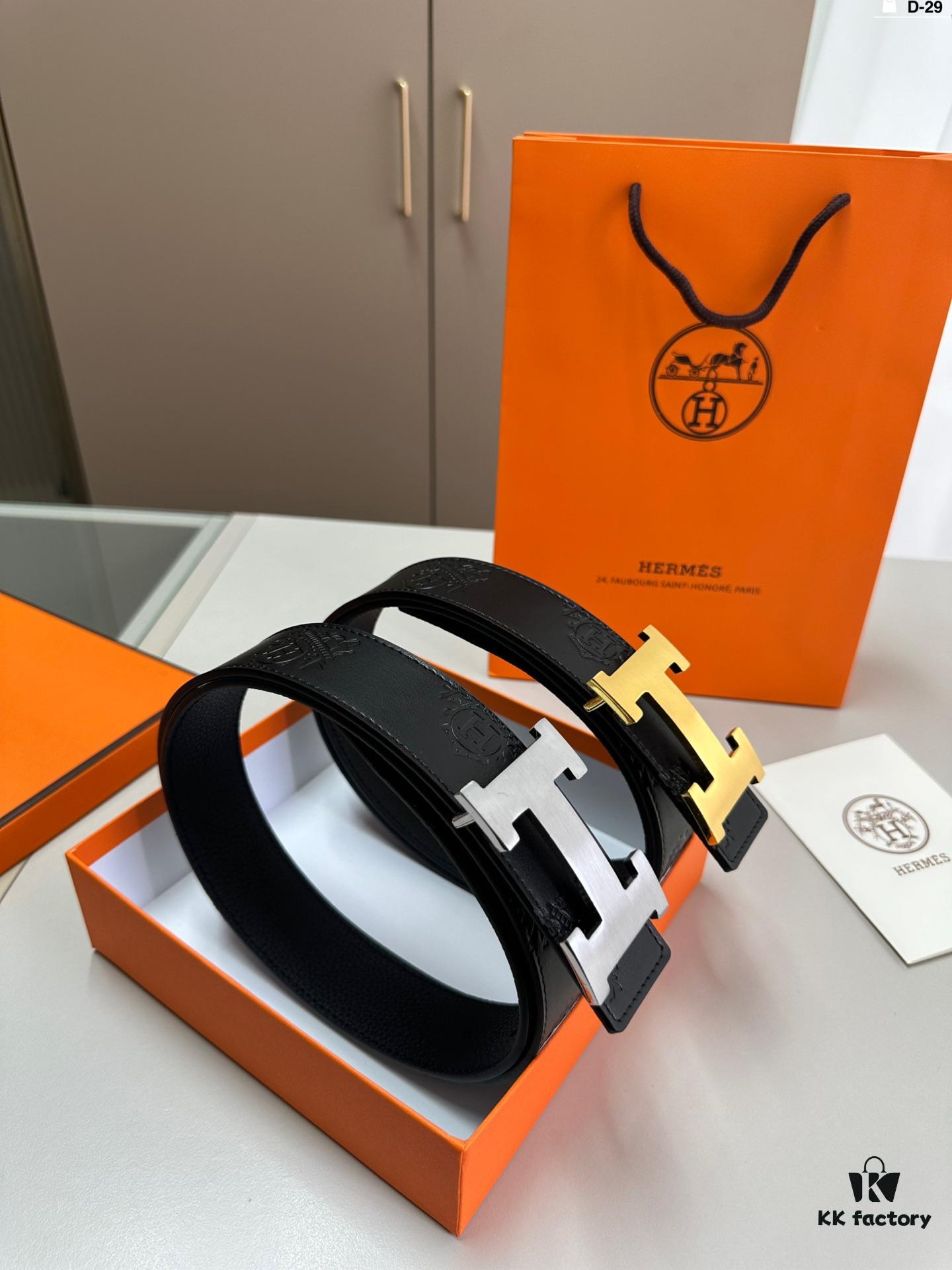 692f173d5464a31cf521a70e Hermes Men's Leather Belt D-29 Full Packaging with Shopping Bag