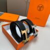 Hermes Men's Leather Belt D-29 with Full Packaging and Tote Bag