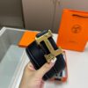 Hermes Men's Leather Belt D-29 with Full Packaging and Tote Bag