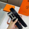 Hermes Men's Leather Belt D-29 with Full Packaging and Tote Bag