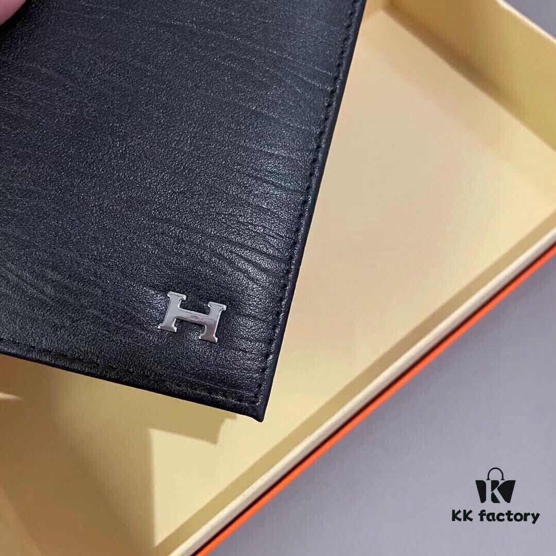 692f17415464a31cf521a71c Hermes Style Men's Short and Long Folded Wallet in Black - Soft Imported Cowhide Leather