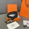 692f174e5464a31cf521a73b Hermès Men's Leather Belt with Steel Buckle and Printed Eyelets, Classic Design, Two Colors Available