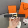 692f17505464a31cf521a73e Hermès Men's Leather Belt with Steel Buckle and Printed Eyelets, Classic Design, Two Colors Available