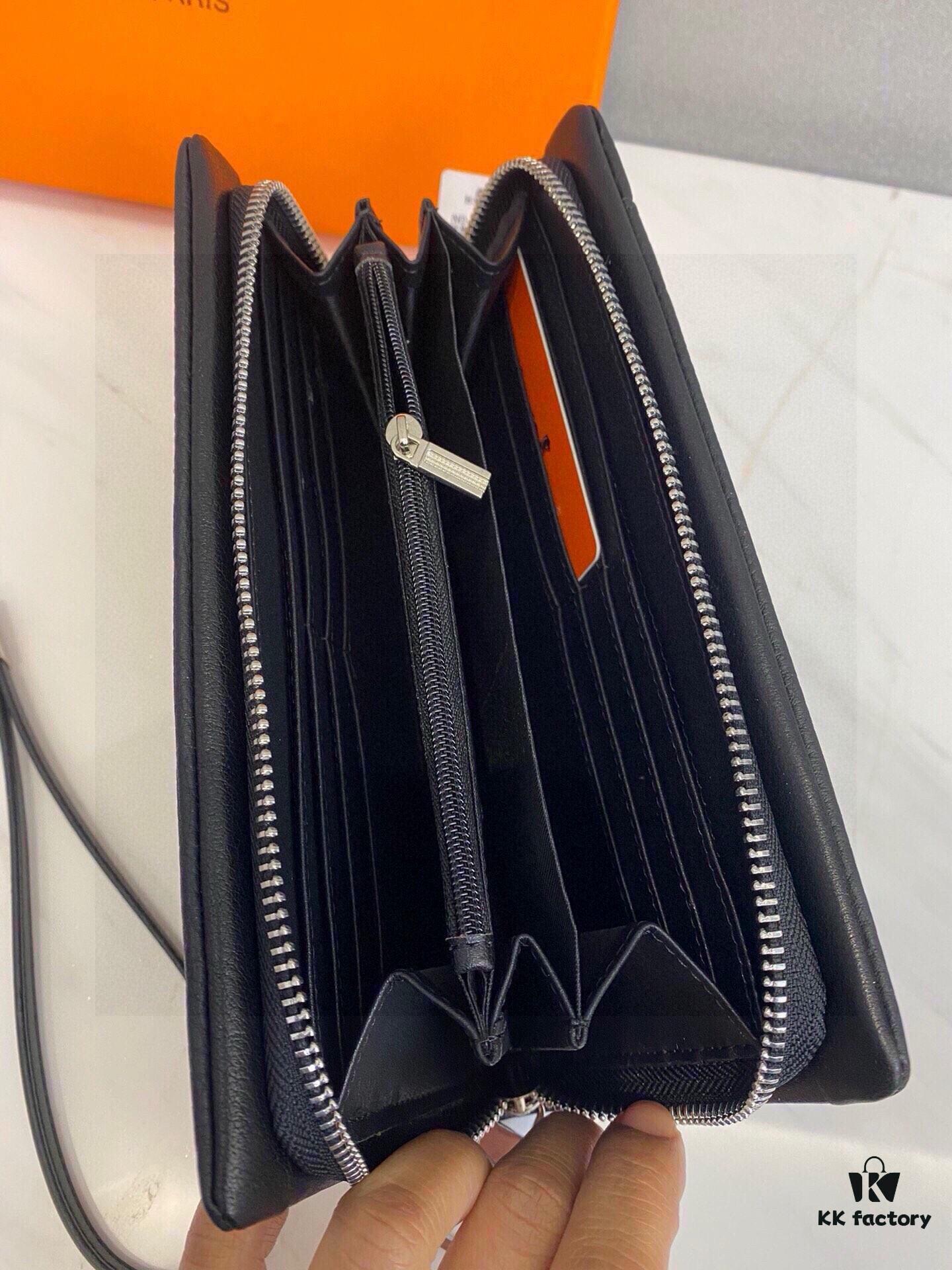 692f17545464a31cf521a749 Hermes Counter Hot-Selling Men's Wallet Handbag - Top-Grade Cowhide Inside and Out, Original Quality, Perfect Cabinet, Superb