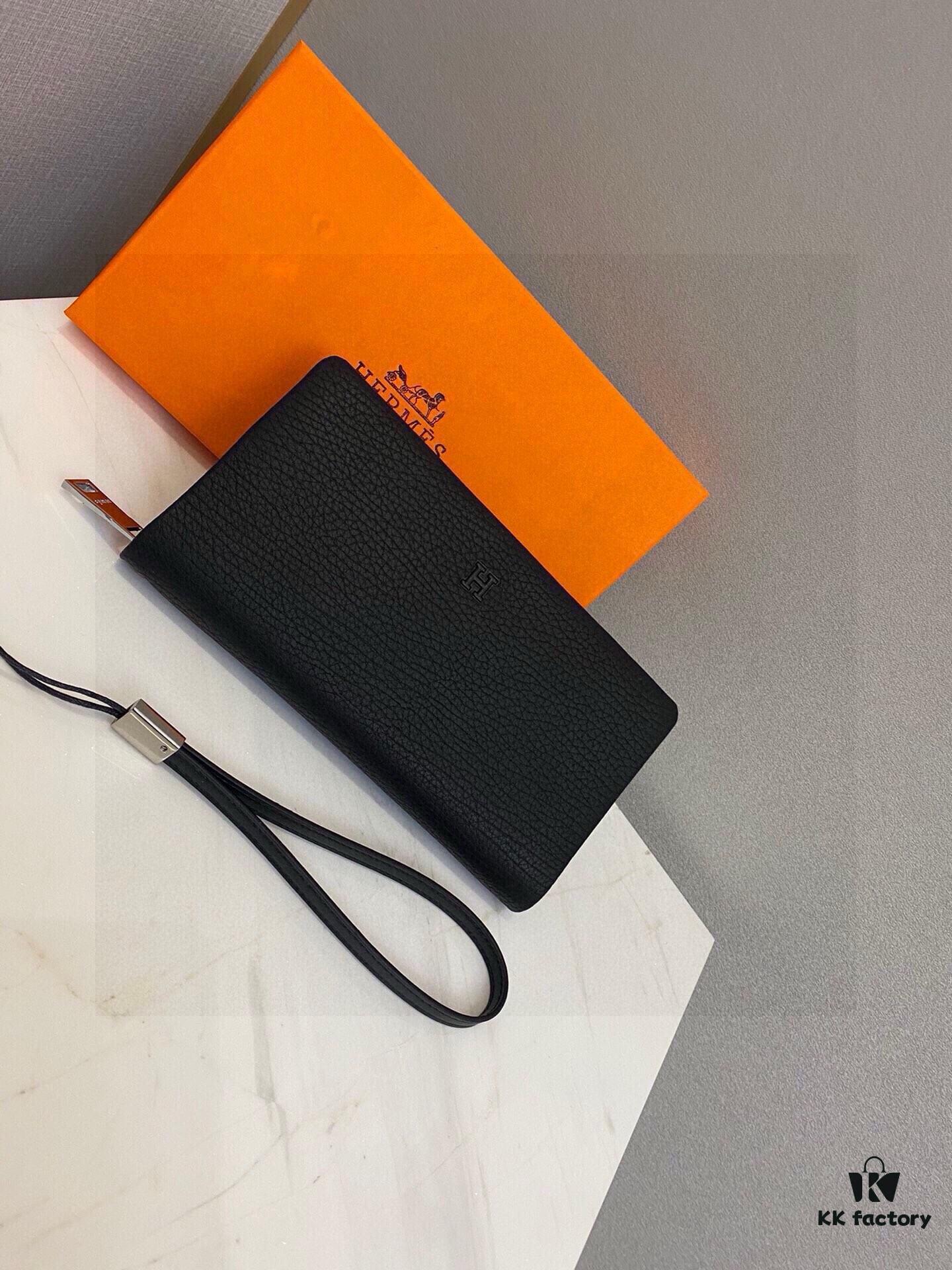 692f17565464a31cf521a751 Hermes Counter Hot-Selling Men's Wallet Handbag - Top-Grade Cowhide Inside and Out, Original Quality, Perfect Cabinet, Superb