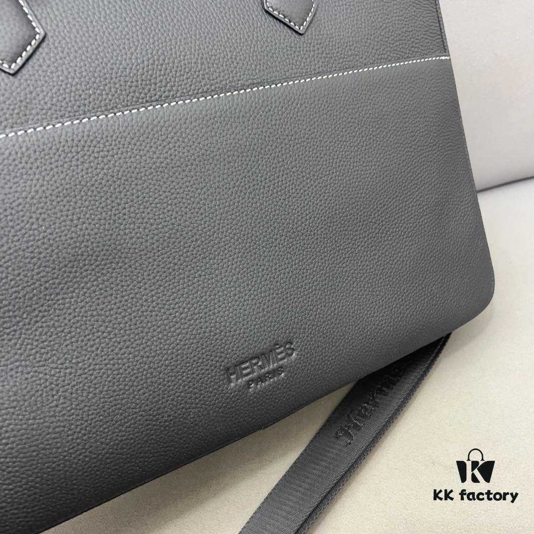 692f176c5464a31cf521a788 Hermès Men's Leather Briefcase Laptop Bag Crossbody Handbag with Exquisite Inlay Craftsmanship, Classic and Versatile Design