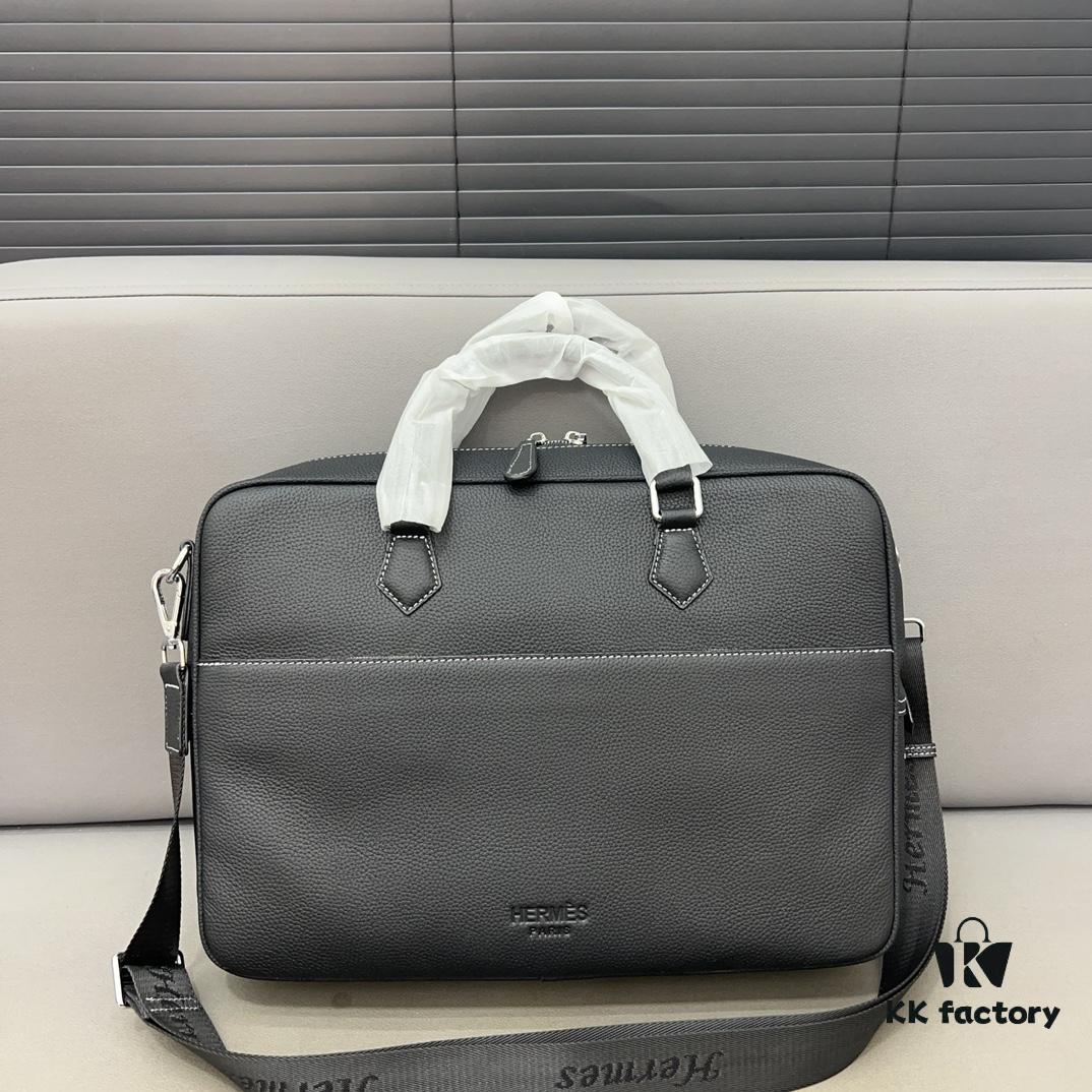 692f176c5464a31cf521a789 Hermès Men's Leather Briefcase Laptop Bag Crossbody Handbag with Exquisite Inlay Craftsmanship, Classic and Versatile Design