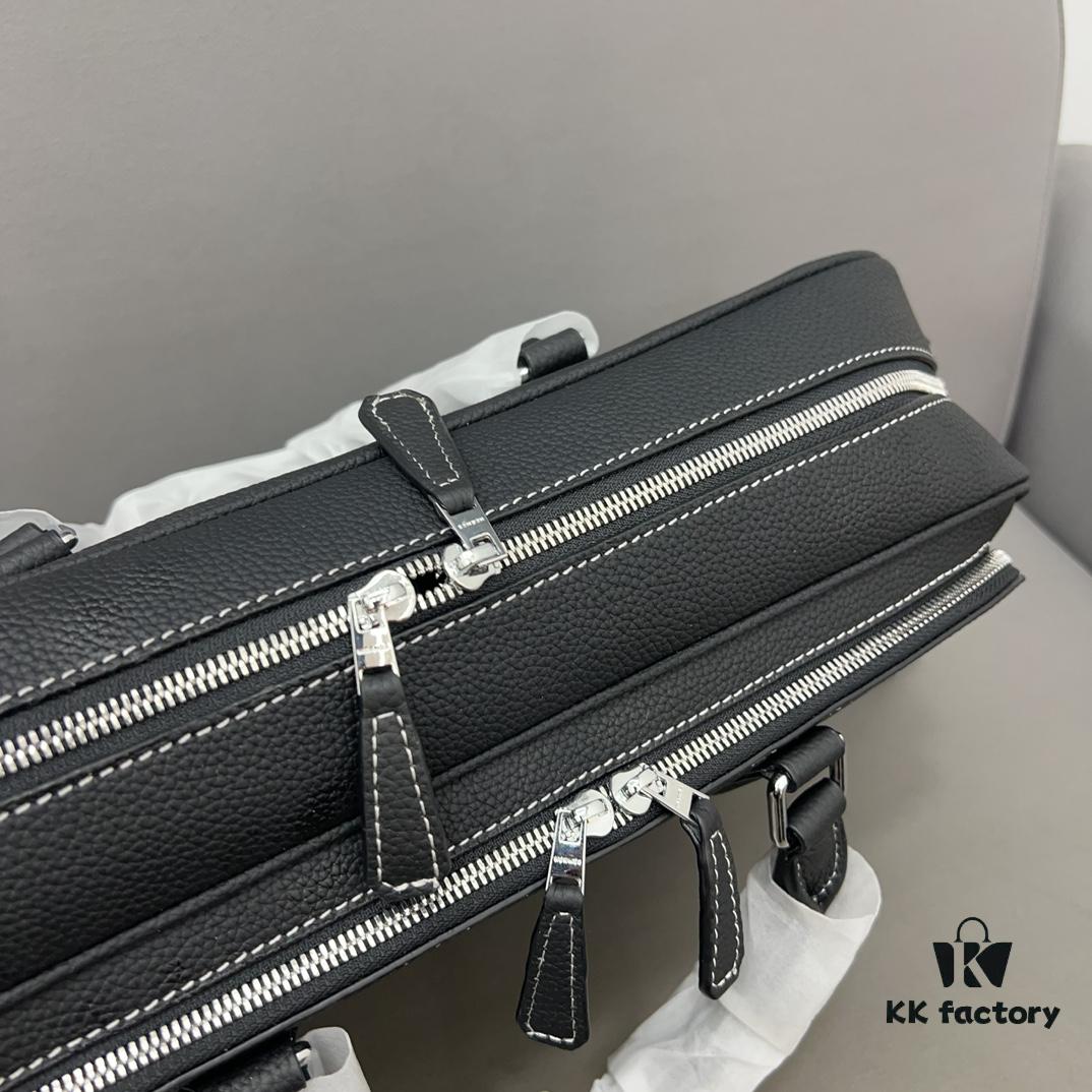 692f176e5464a31cf521a78b Hermès Men's Leather Briefcase Laptop Bag Crossbody Handbag with Exquisite Inlay Craftsmanship, Classic and Versatile Design
