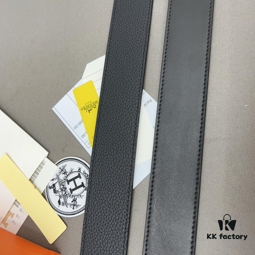 692f17755464a31cf521a7a0 Hermès Men's Leather Belt with Steel Buckle, Printed Eyelets, Genuine Cowhide, Classic Design, Two Colors Available