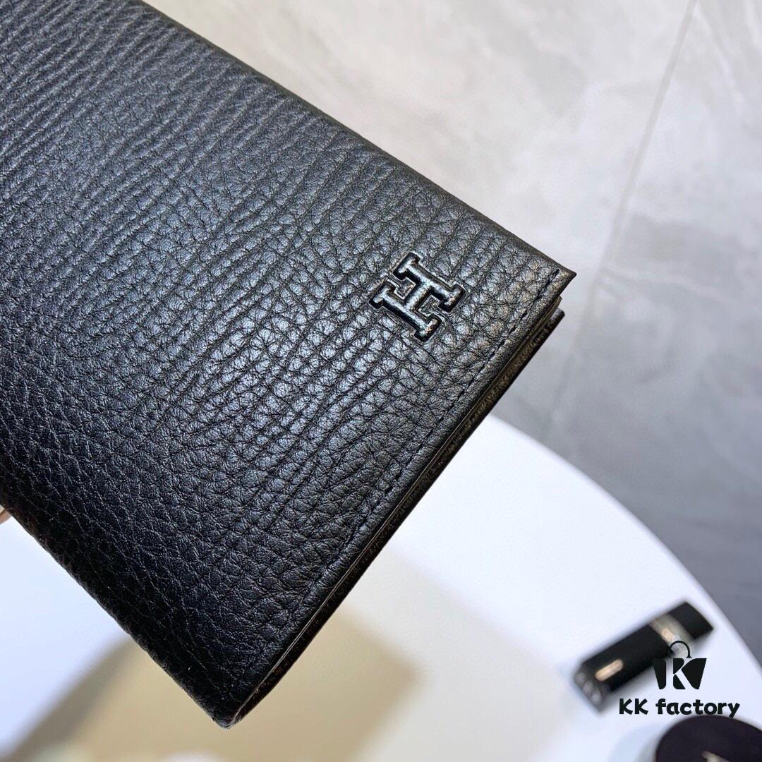 692faa6b99f2d84055c86285 Hermes Men's Genuine Imported Cowhide Leather Wallet Short and Long Bifold Black 12x10 19x10 Model 8809