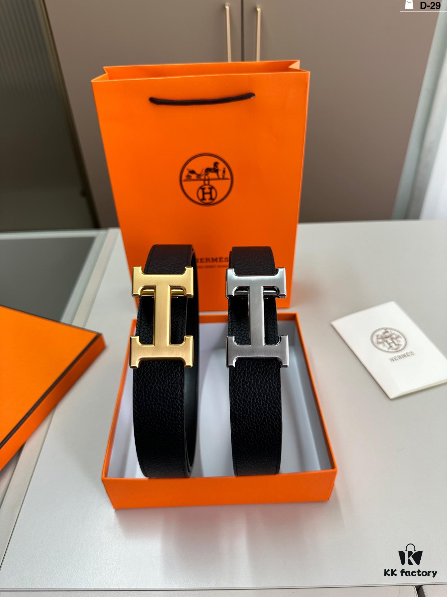 692faa8b99f2d84055c862ca Hermes Men's Leather Belt D-29 with Full Packaging and Tote Bag