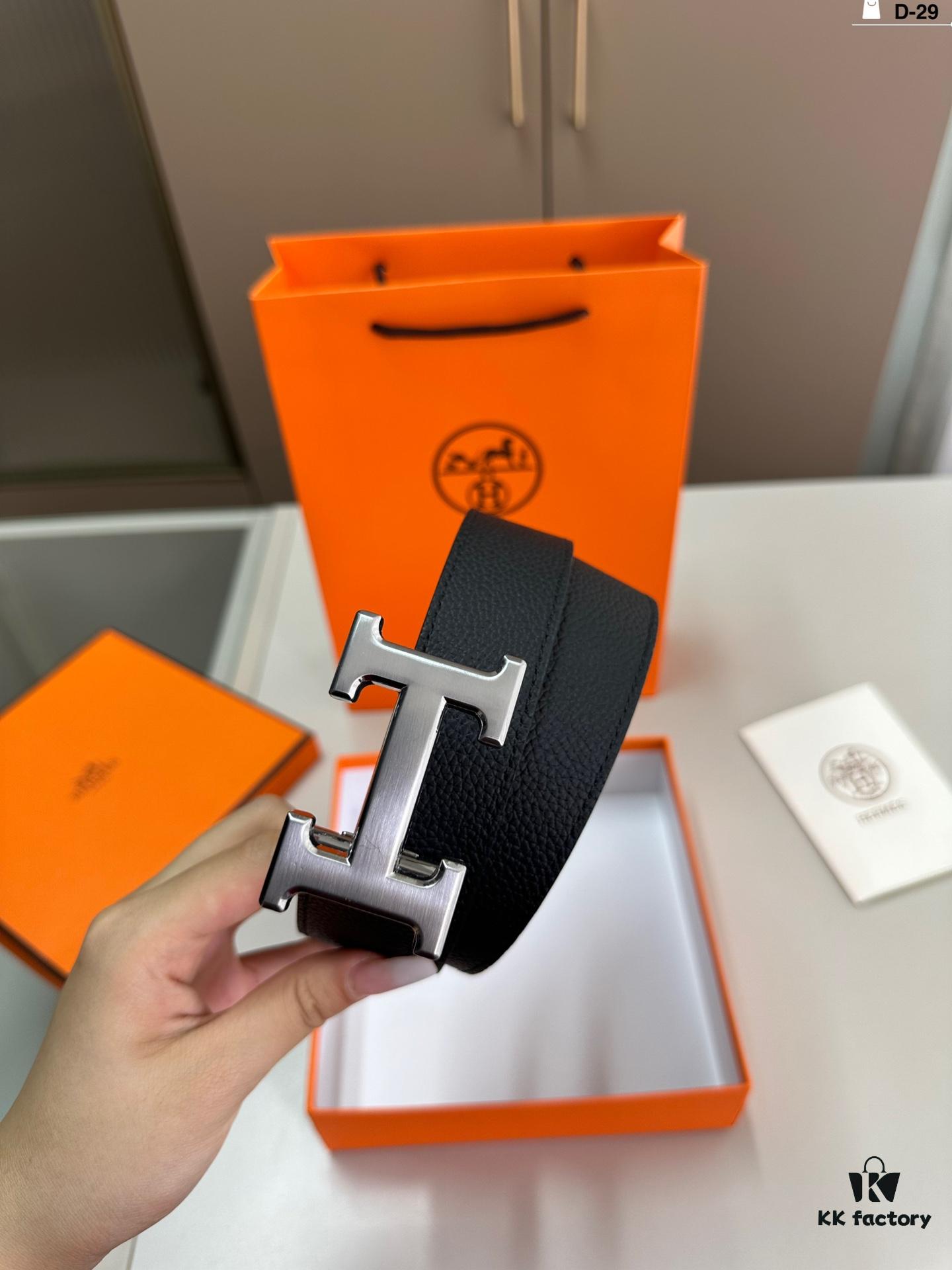 692faa8d99f2d84055c862ce Hermes Men's Leather Belt D-29 with Full Packaging and Tote Bag