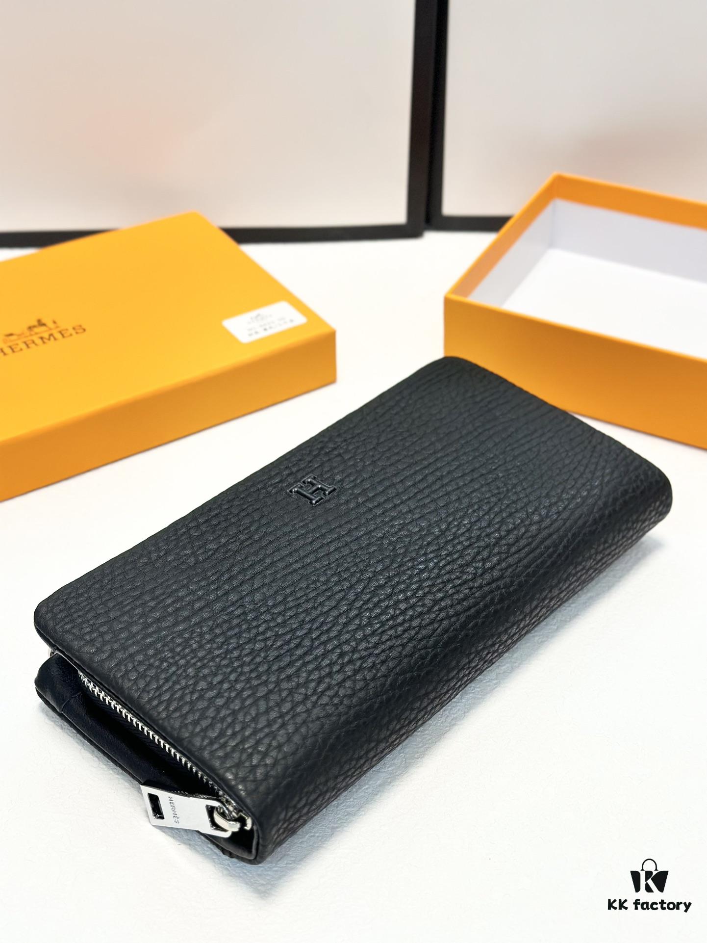 692faa9199f2d84055c862d4 Hermès New Arrival Men's Small Clutch Wallet in Black, 20x10, Top-Grade Calfskin