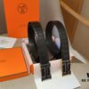 Hermes Men's Genuine Leather Crocodile Pattern Belt, 3.5cm Width