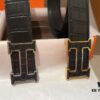 Hermes Men's Genuine Leather Crocodile Pattern Belt, 3.5cm Width