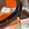 Hermes Men's Genuine Leather Crocodile Pattern Belt, 3.5cm Width