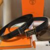 Hermes Men's Genuine Leather Crocodile Pattern Belt, 3.5cm Width