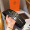 Hermes Men's Genuine Leather Crocodile Pattern Belt, 3.5cm Width