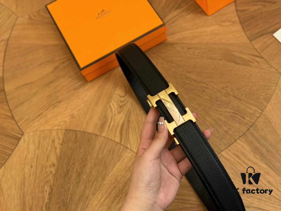 692faacd99f2d84055c8634f Hermes Belt Men's Leather Belt Genuine Cowhide 3.6cm Width Stylish and Elegant with Full Packaging