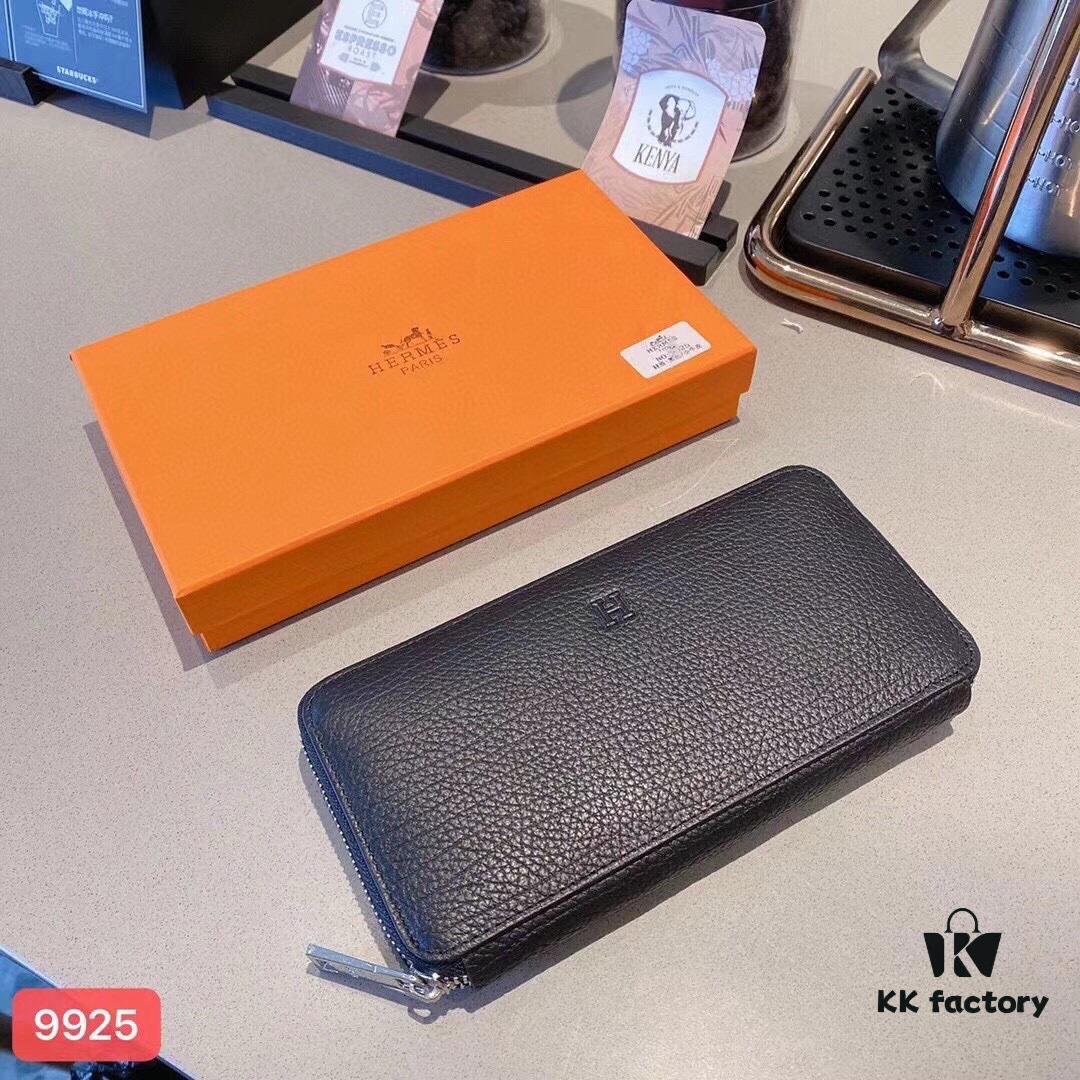 692faad699f2d84055c86365 Hermès-inspired Black Leather Clutch - Model 9925, Size 21x10