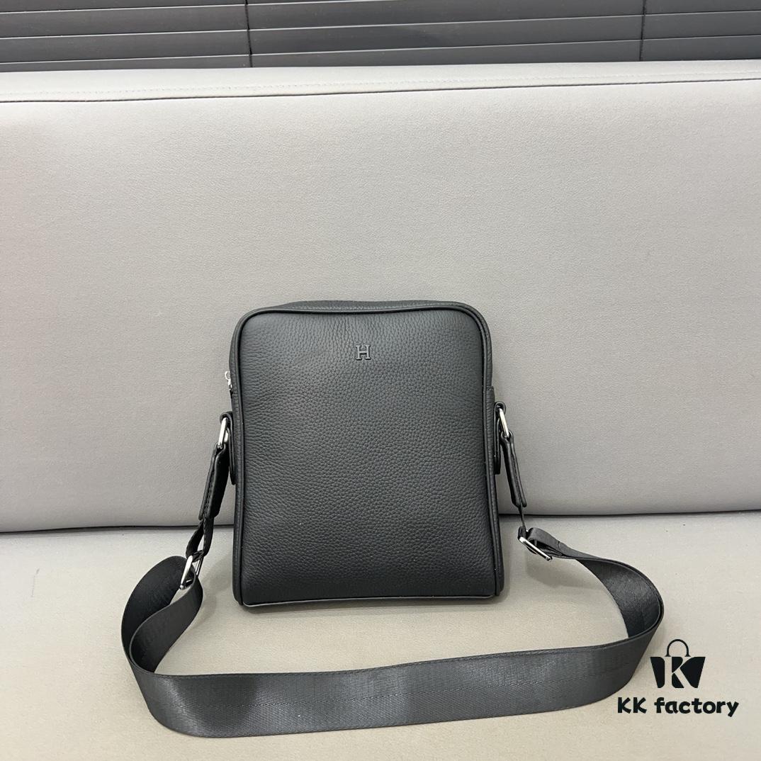 692faae999f2d84055c8638e Hermès Embossed Shoulder Bag for Men, Genuine Leather Crossbody Bag, Casual and Business Style, Crafted with Precision Inlay Workmanship, Classic and Versatile Design, Premium Quality, Comes with Dust Bag, 22 x 20 cm