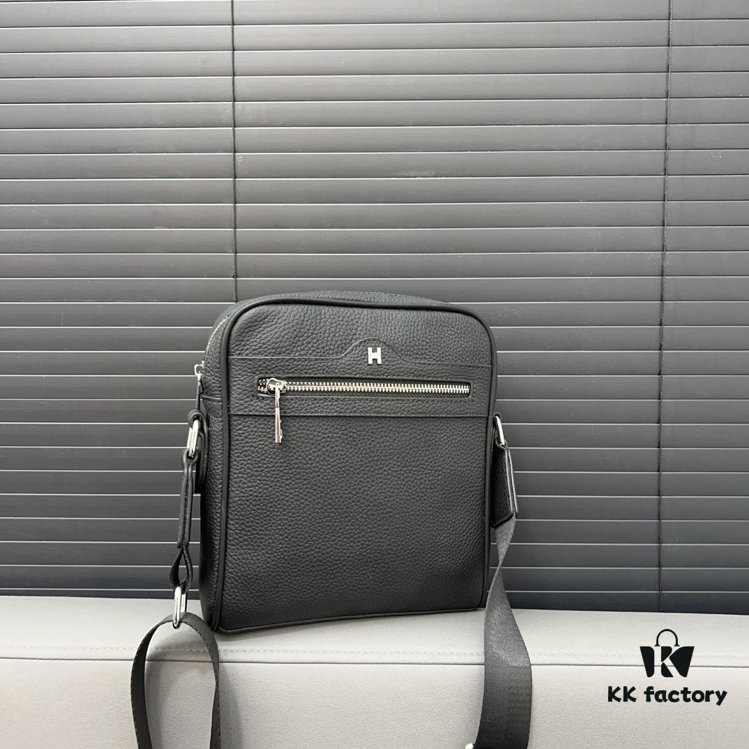 692faaed99f2d84055c86398 Hermès Embossed Shoulder Bag for Men, Leather Crossbody Bag, Casual Business Style, Exquisite Inlay Craftsmanship, Classic and Versatile Design