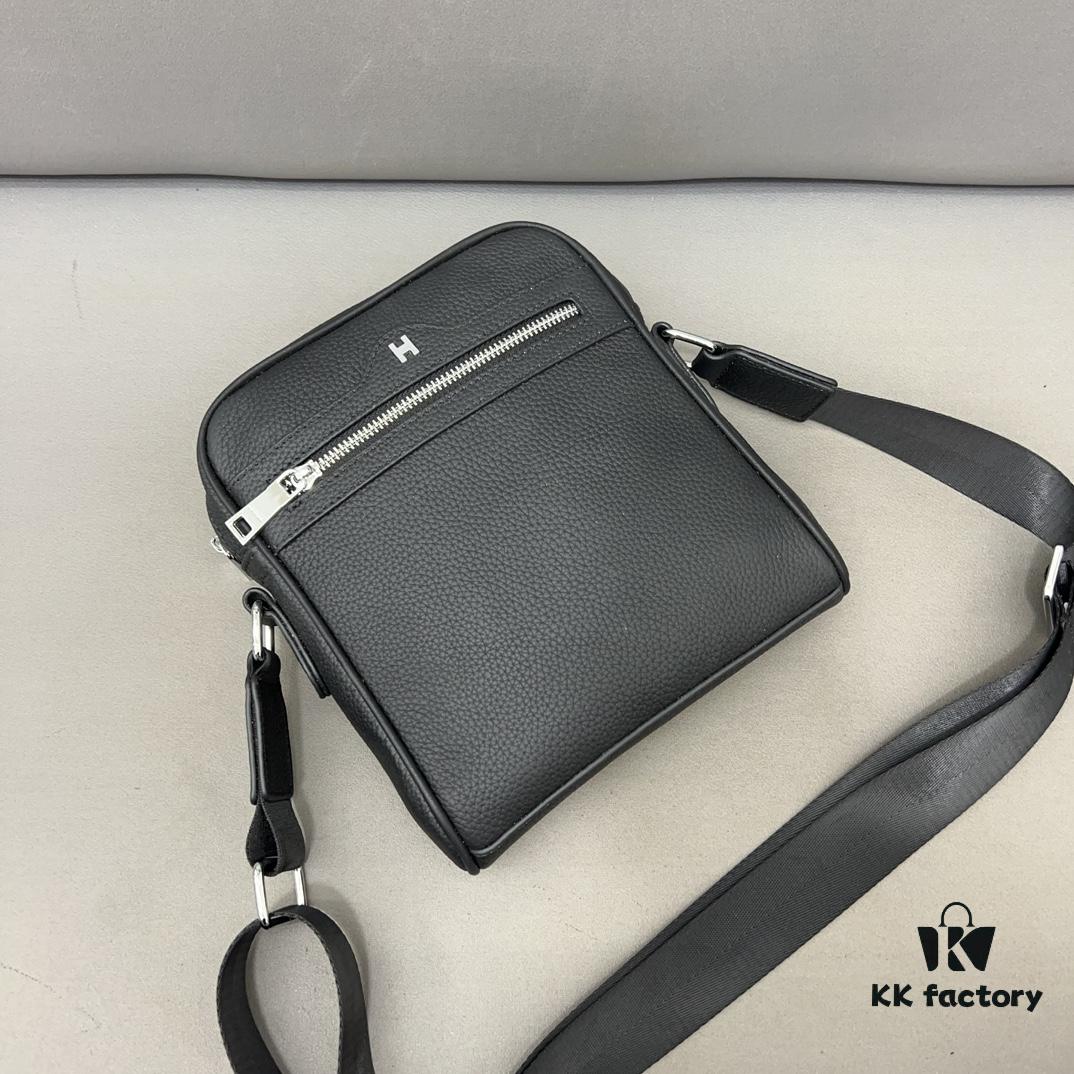 692faaef99f2d84055c8639c Hermès Embossed Shoulder Bag for Men, Leather Crossbody Bag, Casual Business Style, Exquisite Inlay Craftsmanship, Classic and Versatile Design