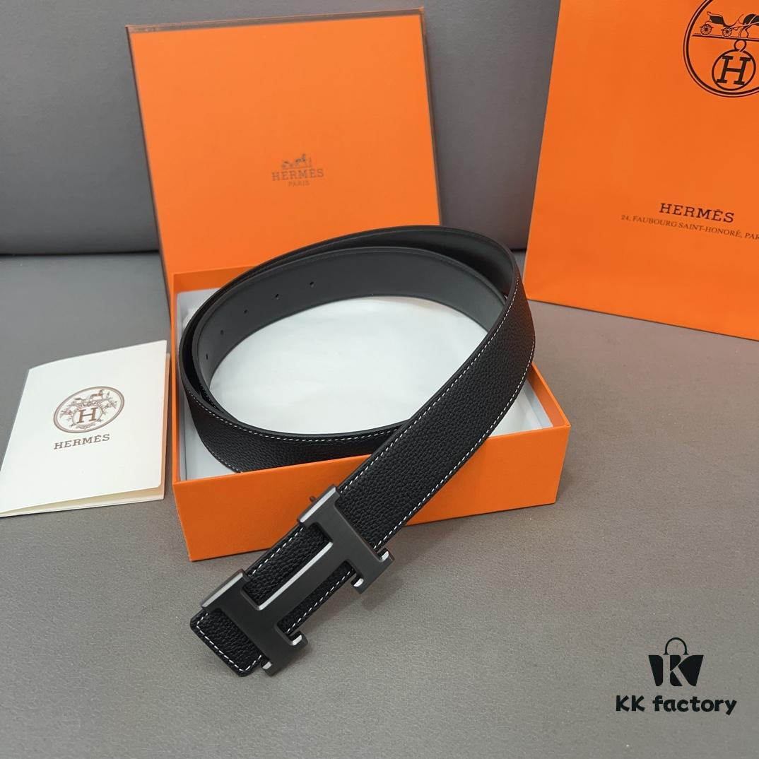 692faafa99f2d84055c863b2 Hermès Men's Classic Leather Belt in Cowhide with High-Quality Alloy Buckle, Two Colors Available