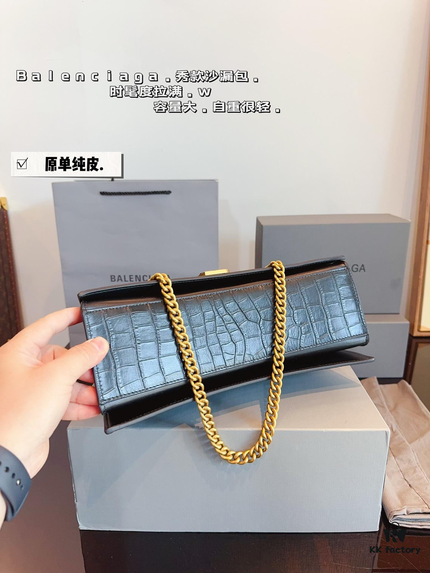 692fab2299f2d84055c863f4 Balenciaga Downtown New Hourglass Crocodile Pattern Bag with Gift Box 🎁